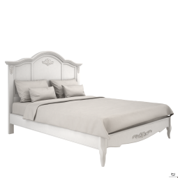Кровать Бэль с жесткой спинкой в белом цвете