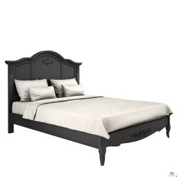 Кровать Бэль с жесткой спинкой в черном цвете