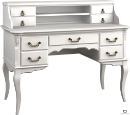 Кабинетный стол с навершием в белом цвете